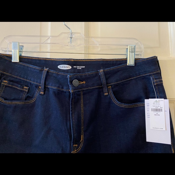 Old Navy 10 Petite Pop Icon Skinny Mid-Rise Jeans Dark-Wash NWT - Picture 3 of 7